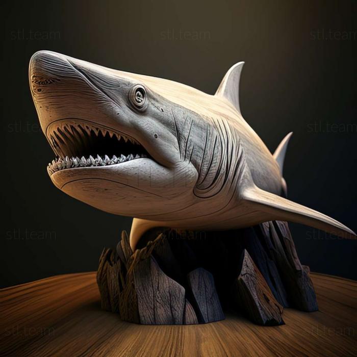 3D model white shark (STL)